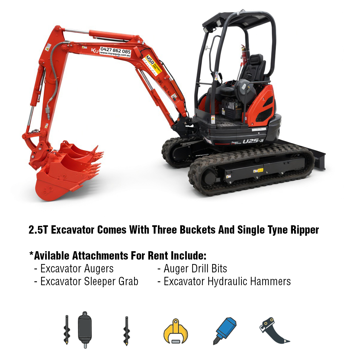 MSR EQUIPMENT HIRE | excavator 2.5t msre 004